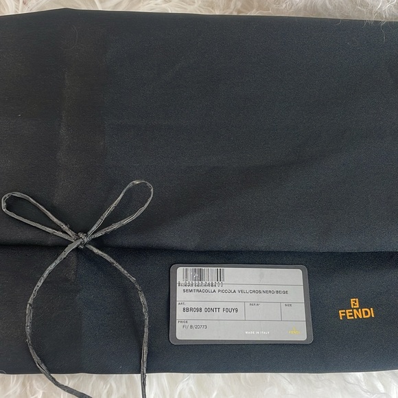 Fendi Semitracolla Piccola suede leather monogram shoulder bag purse AUTHENTIC - Picture 13 of 15